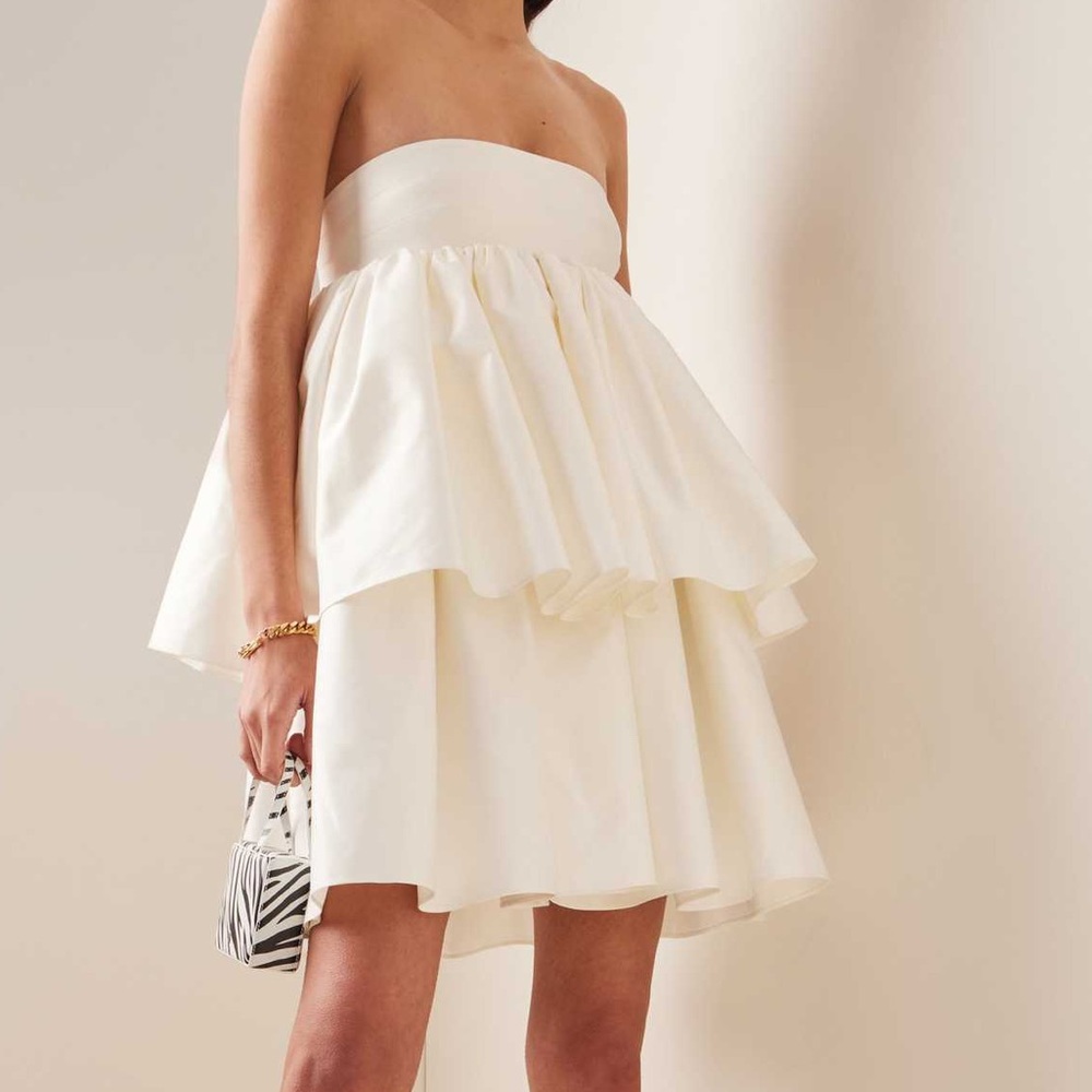 Rotate White Carmina Strapless Mini Dress
